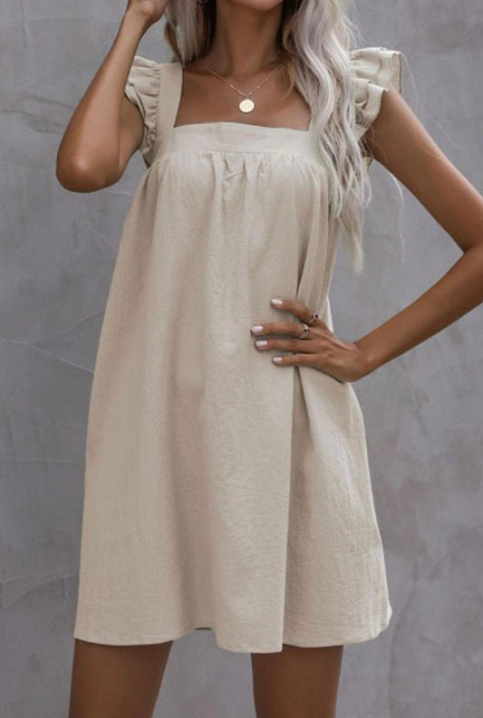 After Tuesday Short Square Neck Causal Short Dress