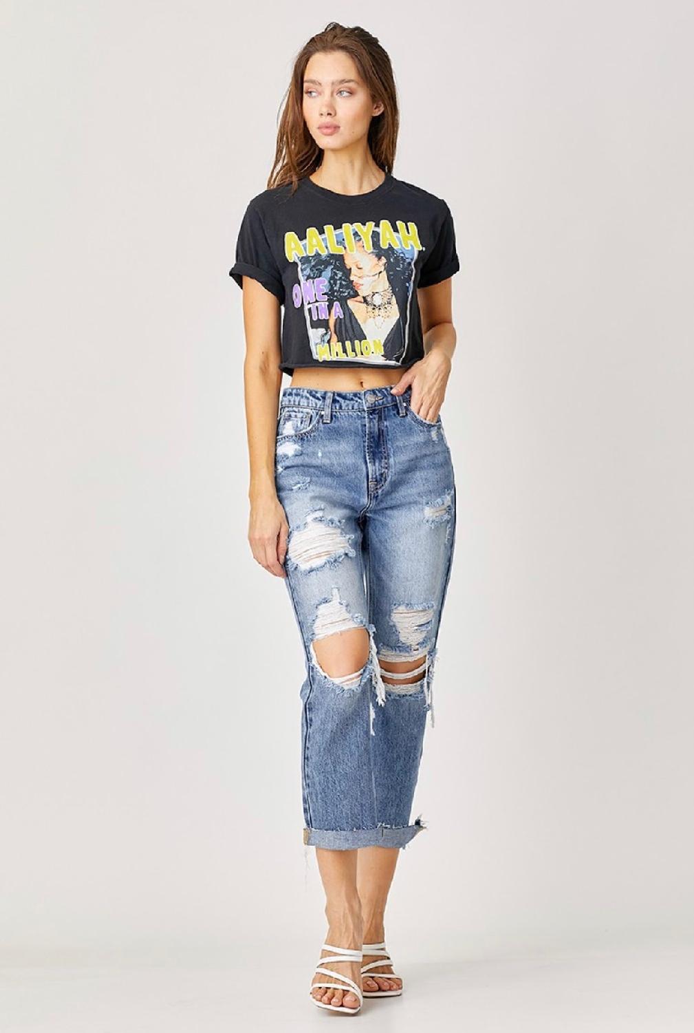 Jorden Distressed Straight Leg Jeans