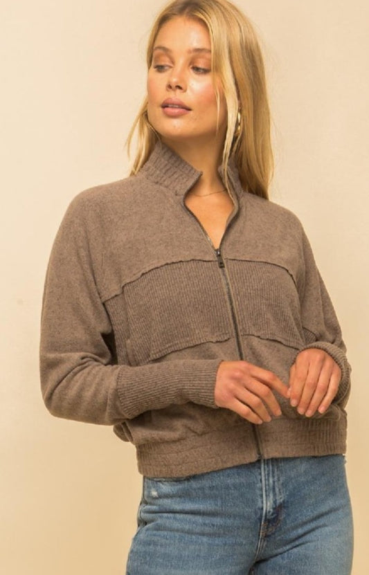 Myla Brushed Zipper Jacket