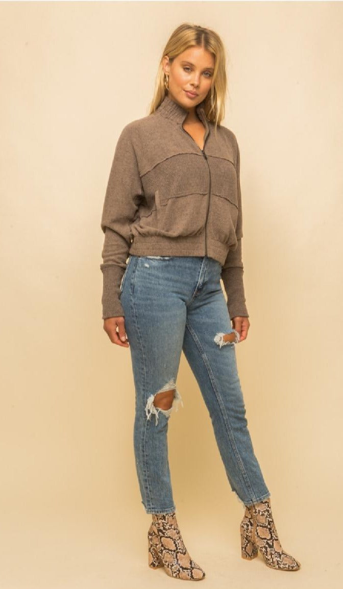 Myla Brushed Zipper Jacket