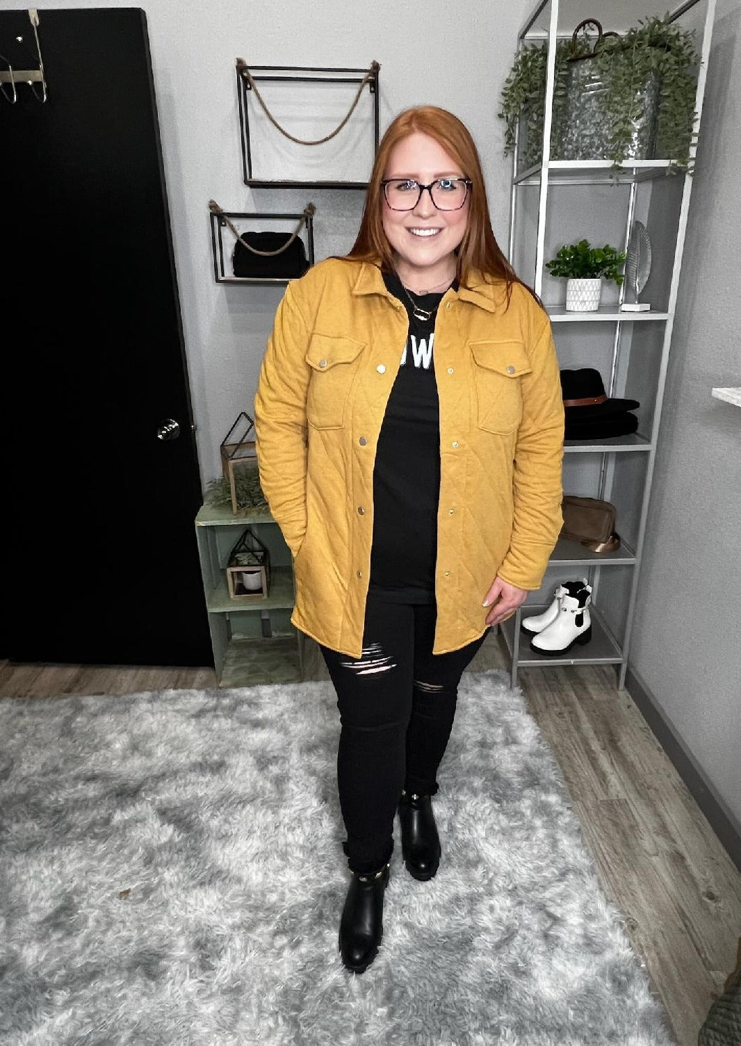 Mustard Collar Button Down Jacket