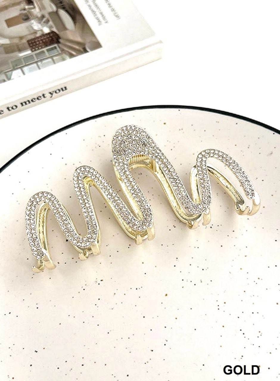 Rhinestones Squiggle Hair Claw Clip