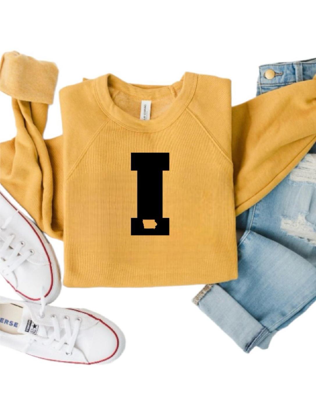 Big I Iowa Premium Bella Canvas Sweatshirt