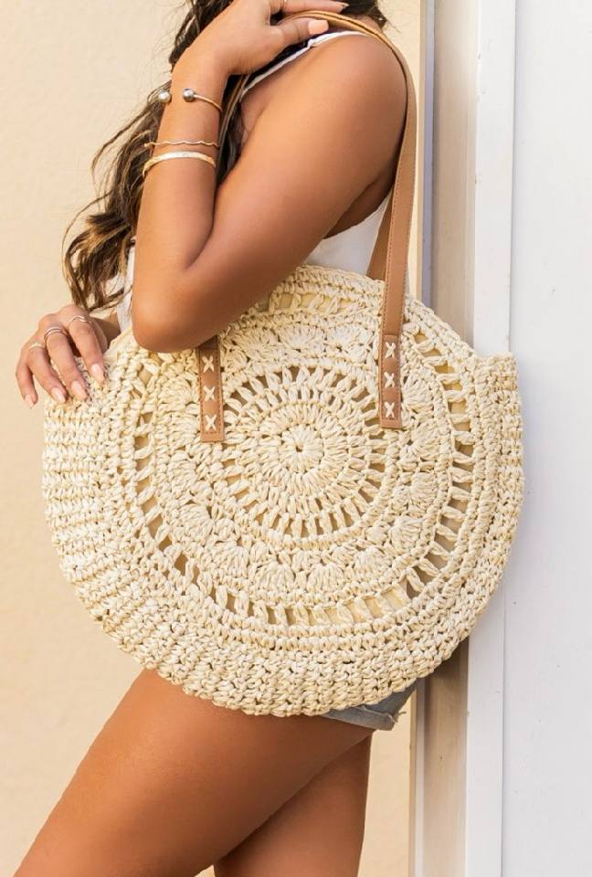 Straw Circle Tote