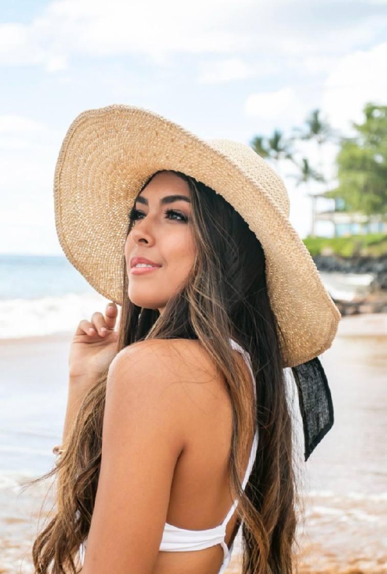 Bow Accent Peasant Sun Hat