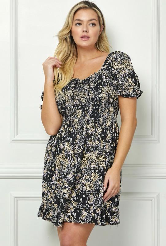 Plus Smocked Top Bottom Ruffle Dress