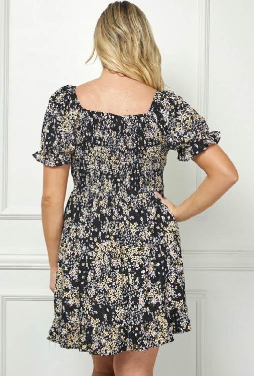 Plus Smocked Top Bottom Ruffle Dress