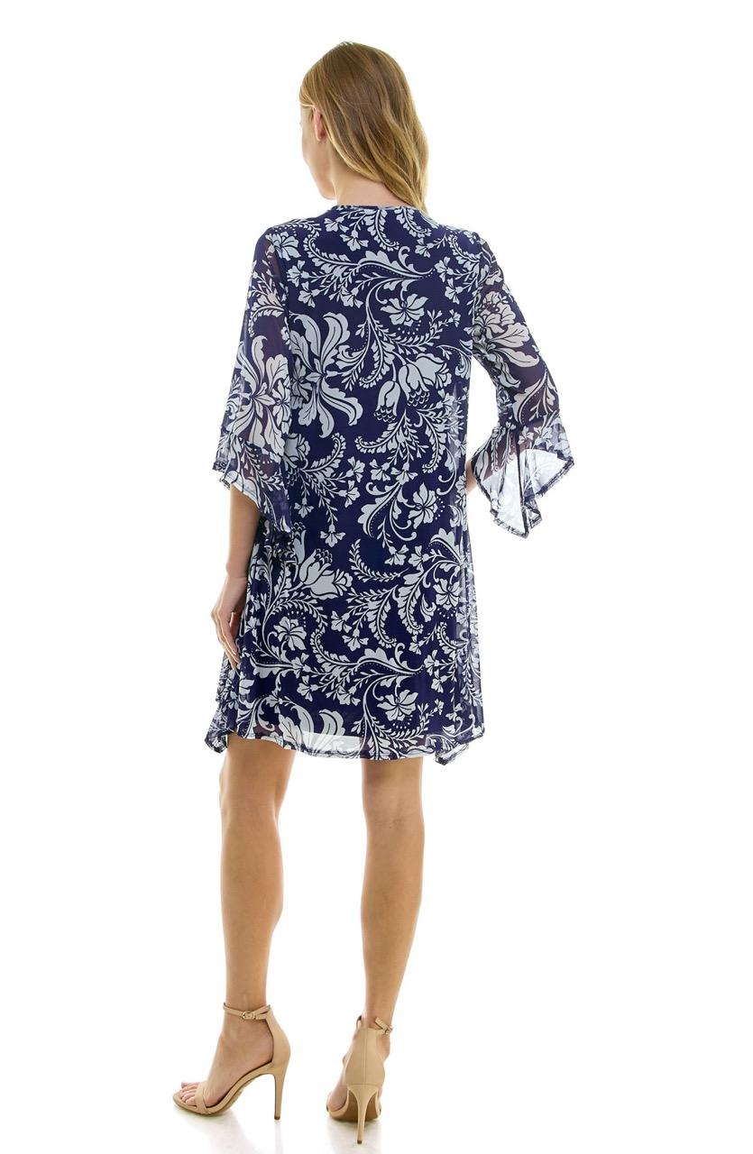 2PC 3/4 Bell Sleeve Cardigan & Dress Set