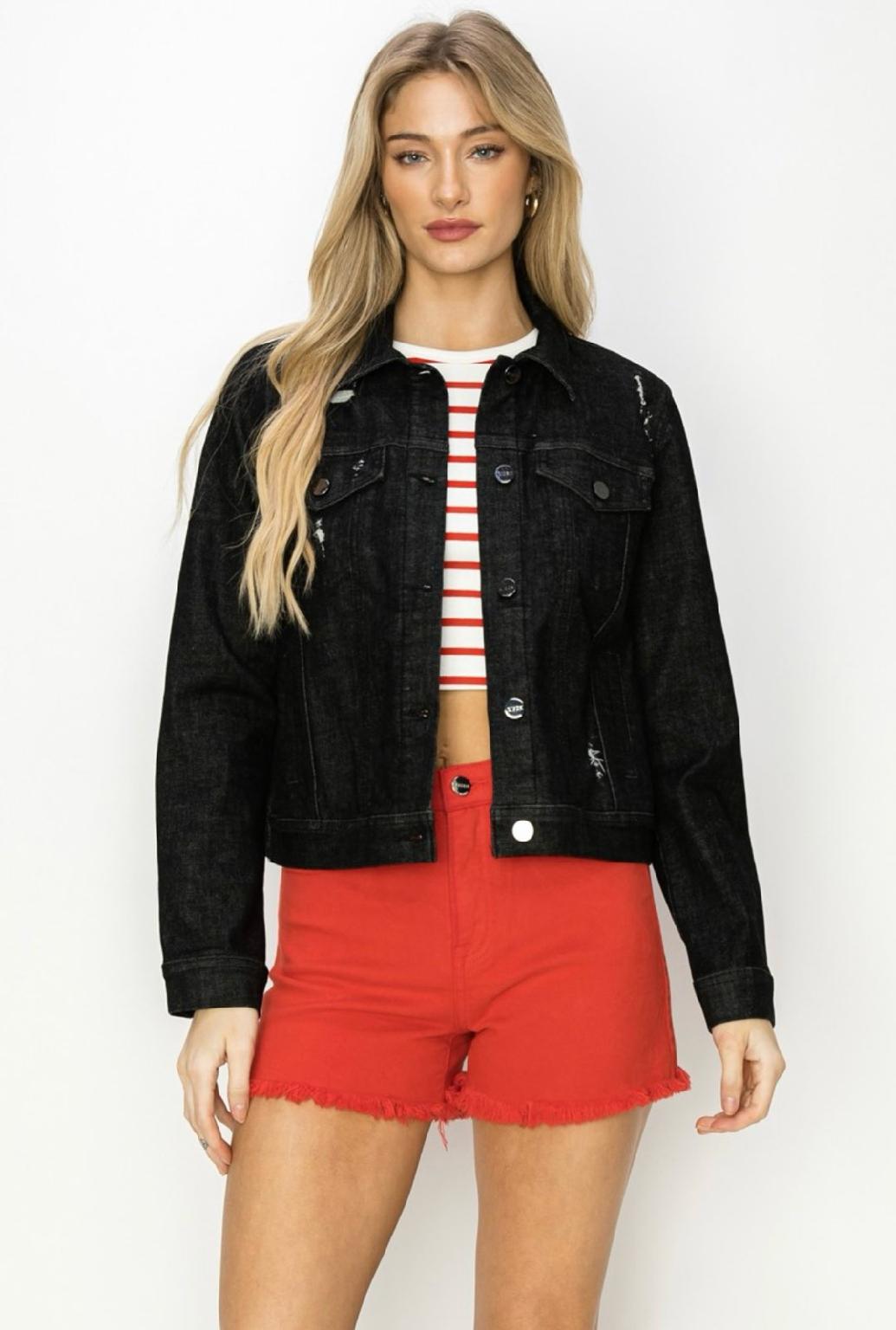 Risen Black Vintage Washed Denim Jacket