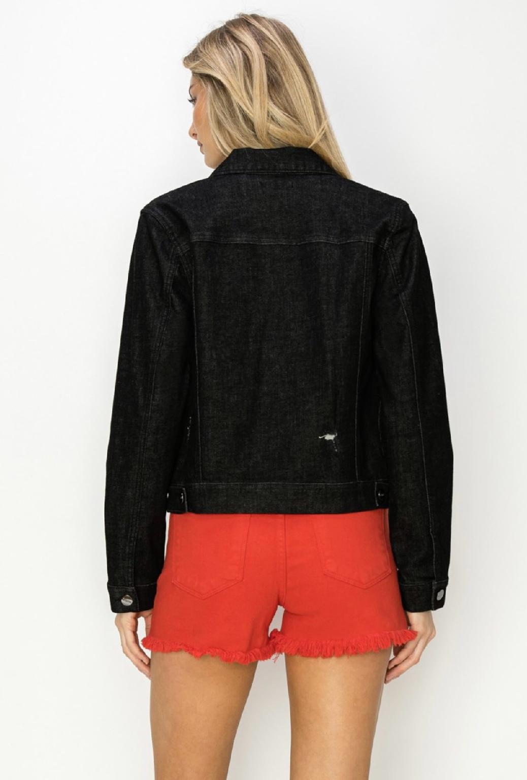 Risen Black Vintage Washed Denim Jacket