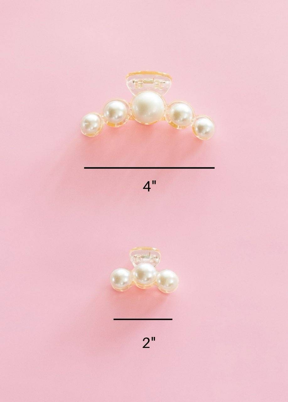 Pearl Hair Claw Clip Set - 2PK