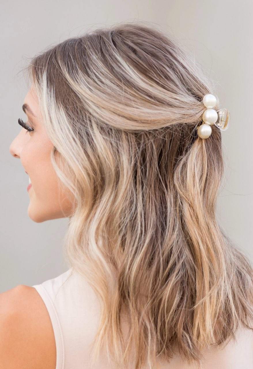 Pearl Hair Claw Clip Set - 2PK