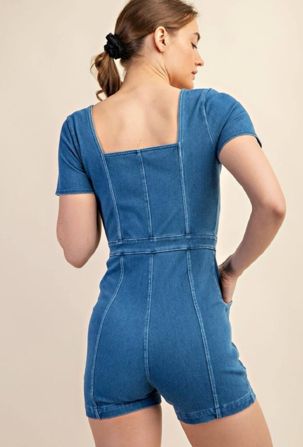 Ultra Stretch Denim Romper