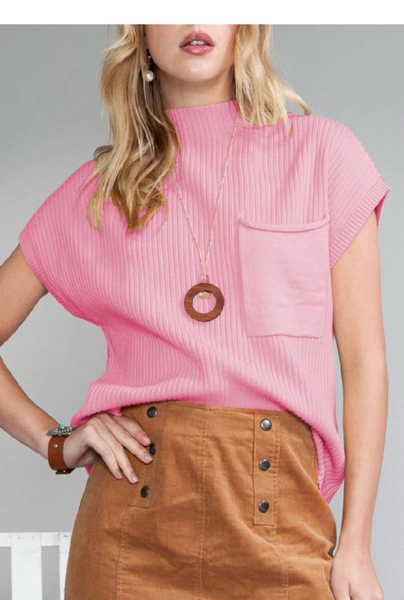 Parker Patch Pocket Ribbed Knit Sweater