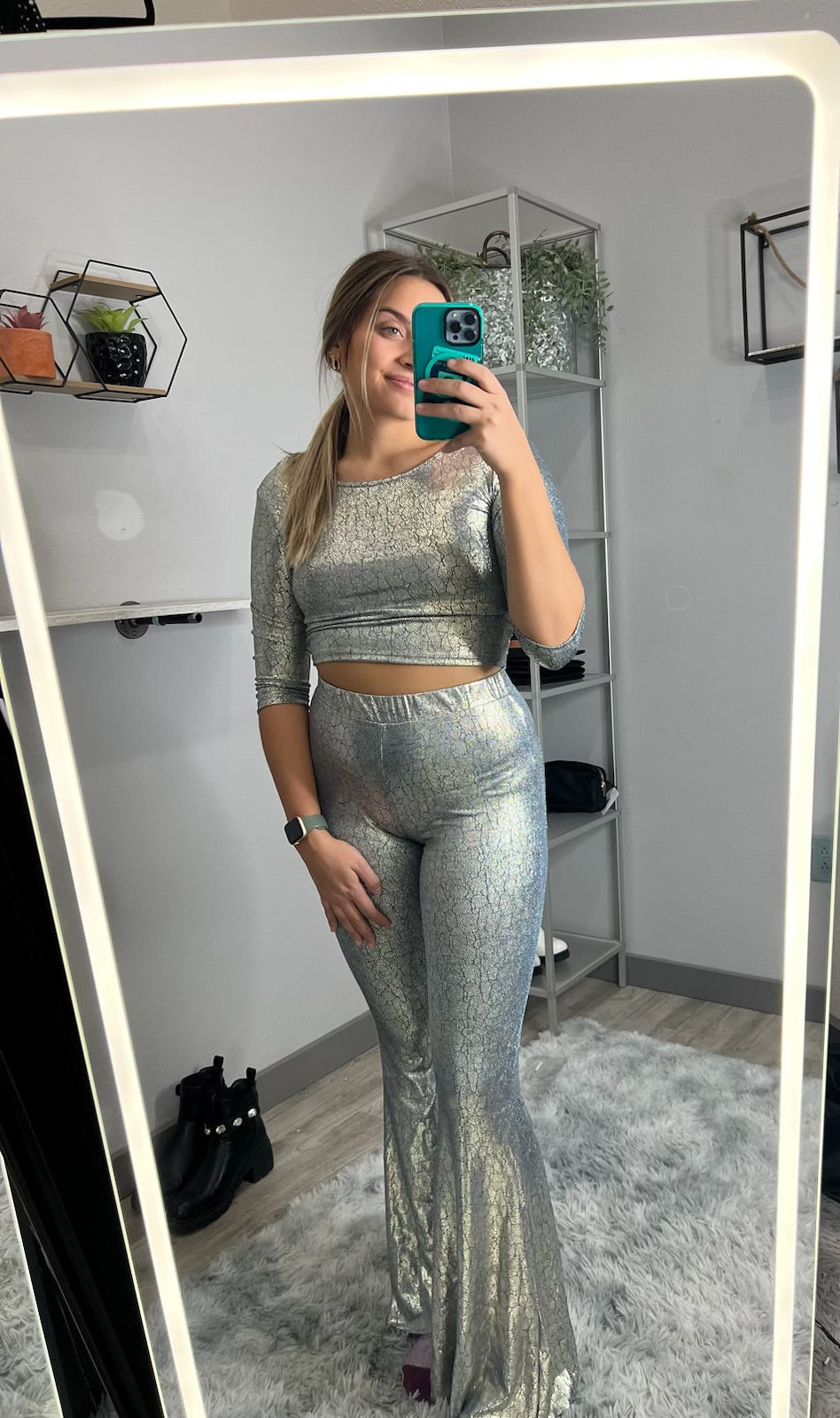 Snake Foil Print Bell Bottom