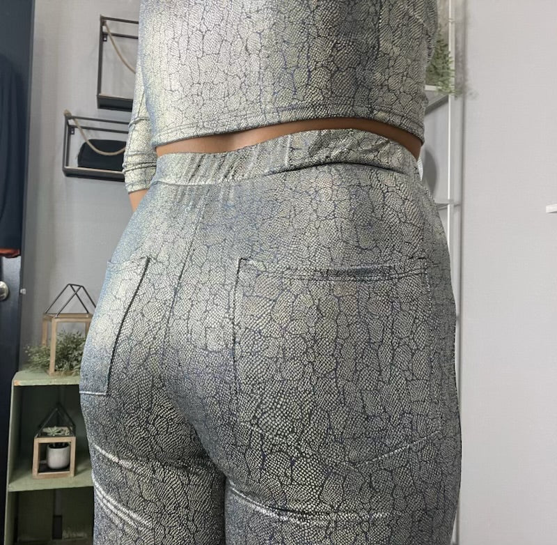 Snake Foil Print Bell Bottom