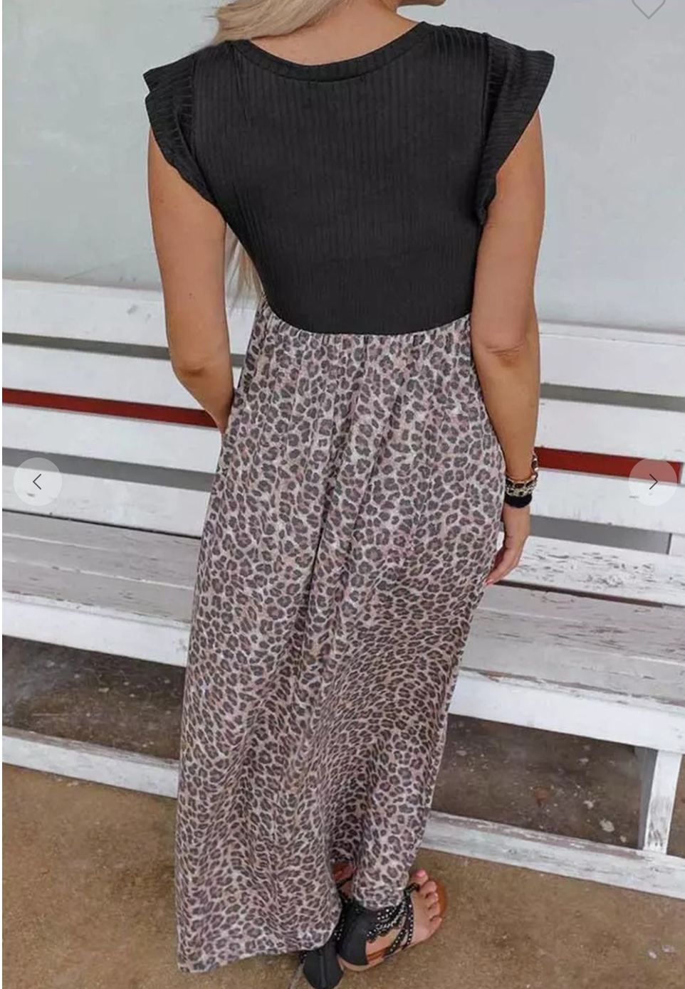 Leopard Patchwork Ribbed Maxi Dress