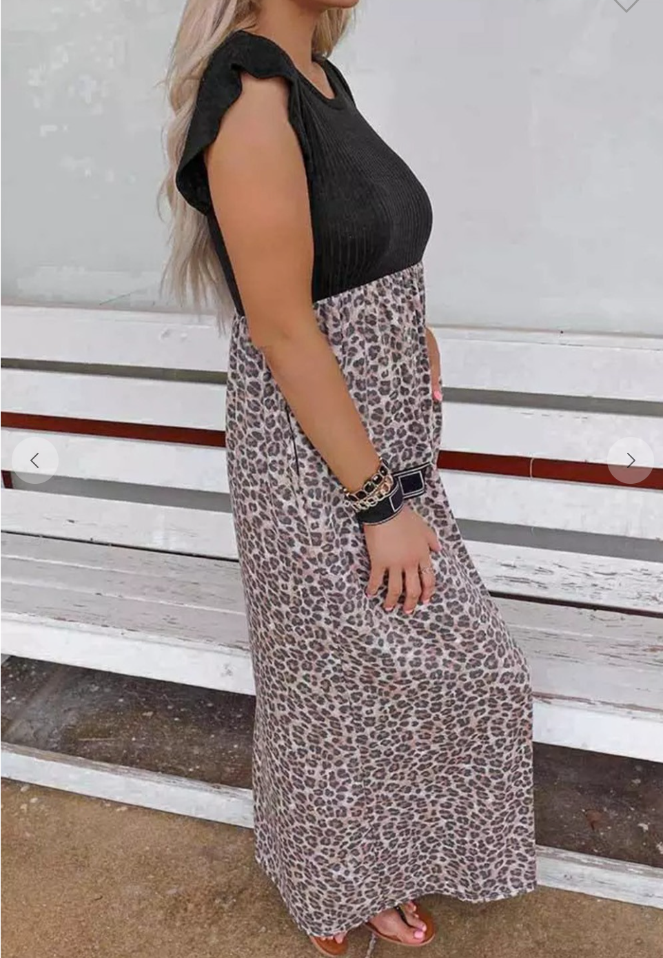 Leopard Patchwork Ribbed Maxi Dress
