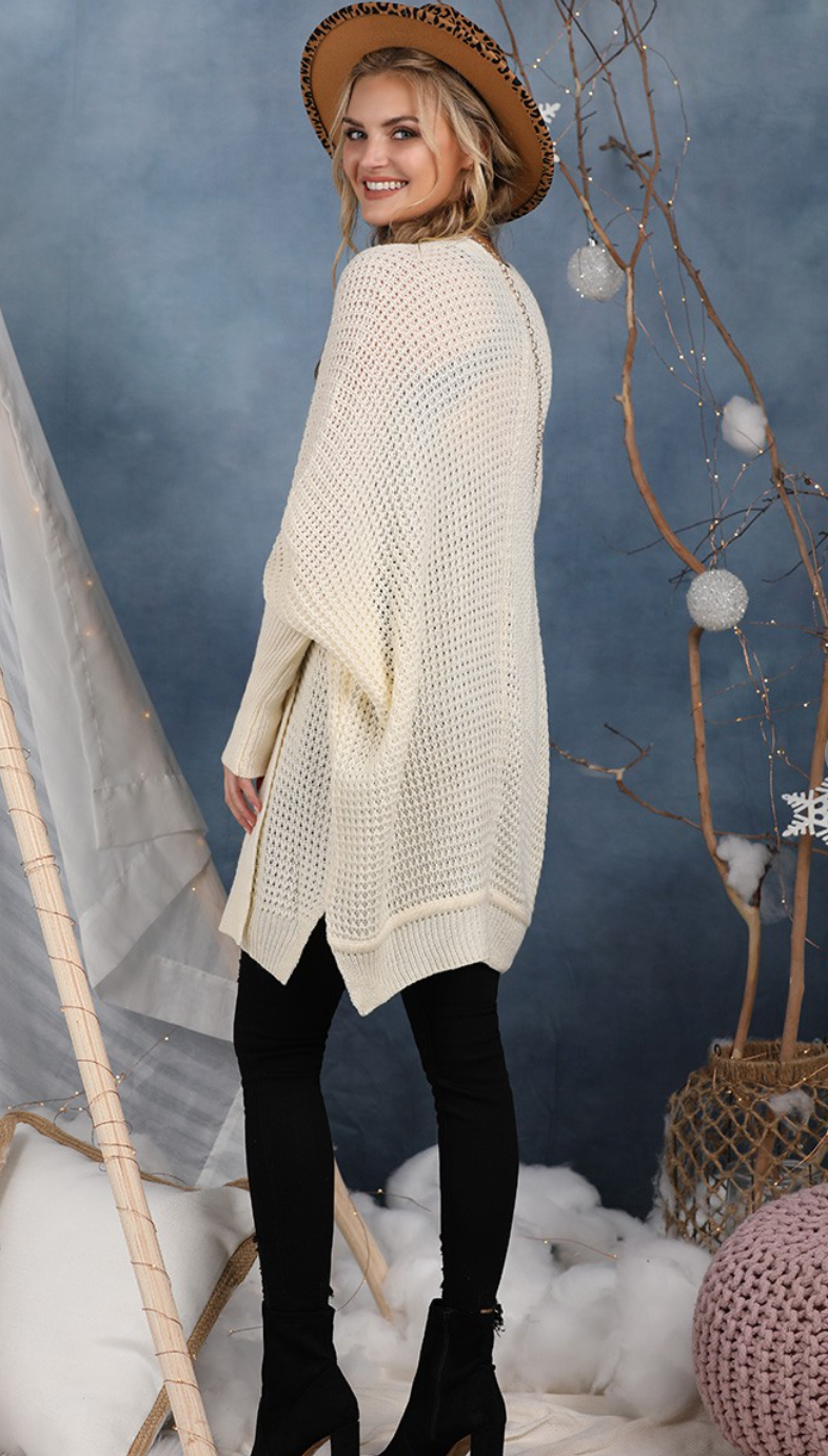 Emma Waffle Sweater Cardigan