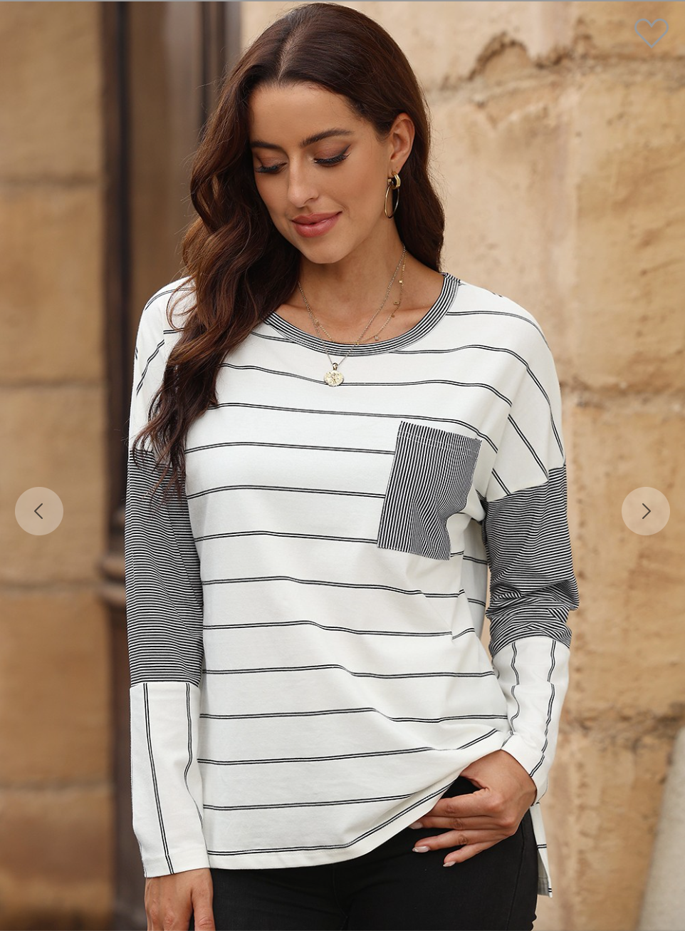Patchwork High Low Side Slits Long Sleeve Top
