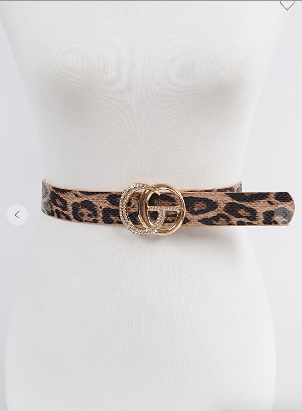 Stoned Metal Buckle Leopard Belt
