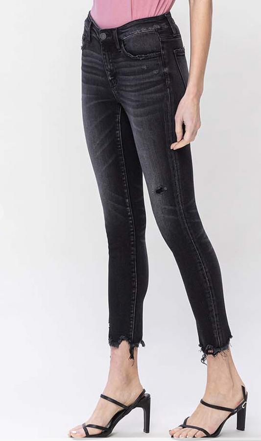 Noteworthy Mid Rise Crop Skinny Jeans