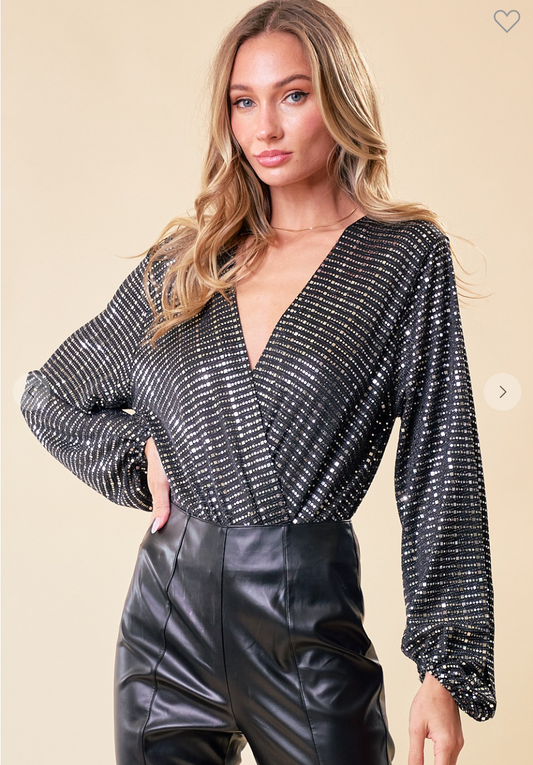Glitter Overlap Bodysuit