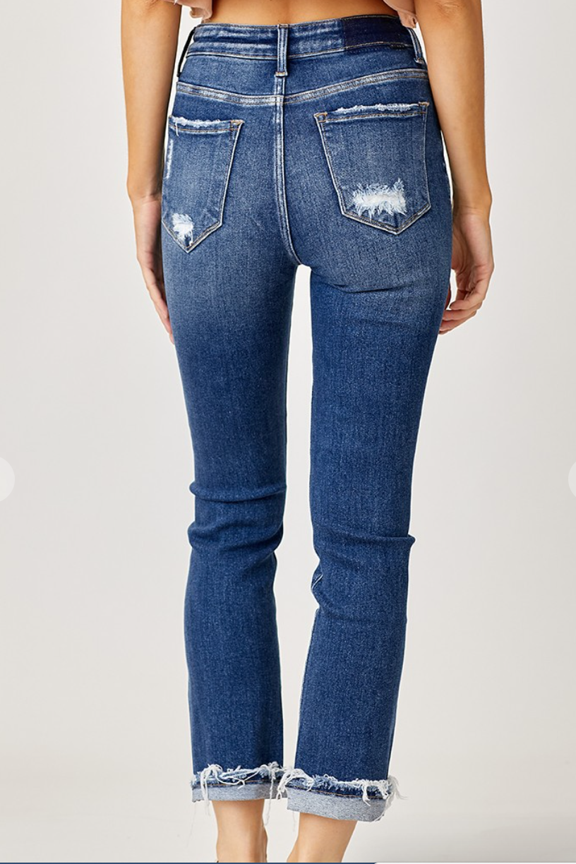 Jenna Cuffed Straight Risen Jeans