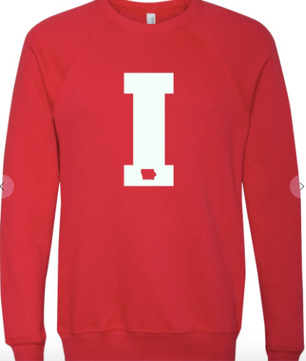 Big I Iowa Premium Bella Canvas Sweatshirt