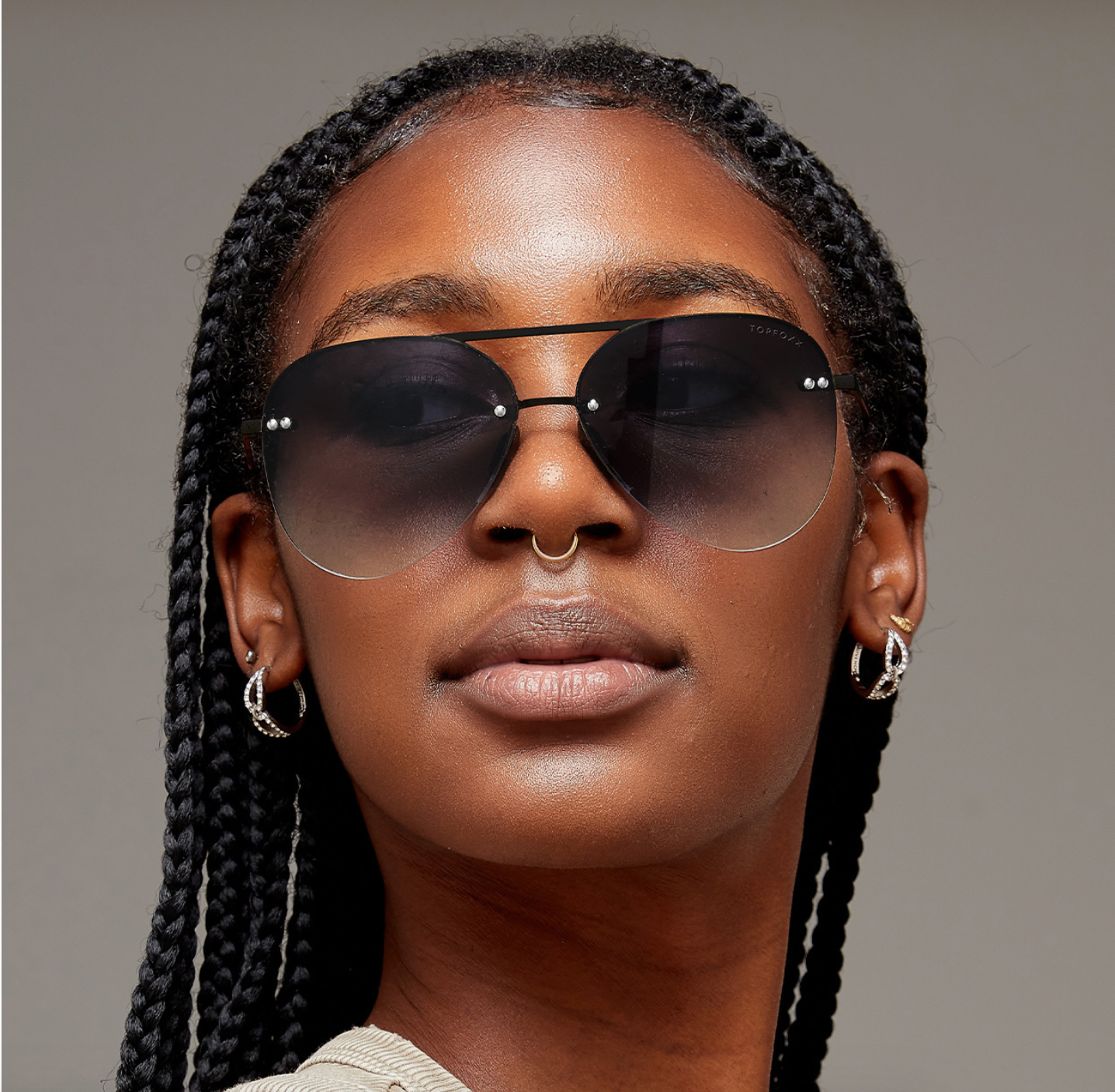 TOPFOXX Smaller Megan 2 - Black Tangle Free Aviator Sunglasses