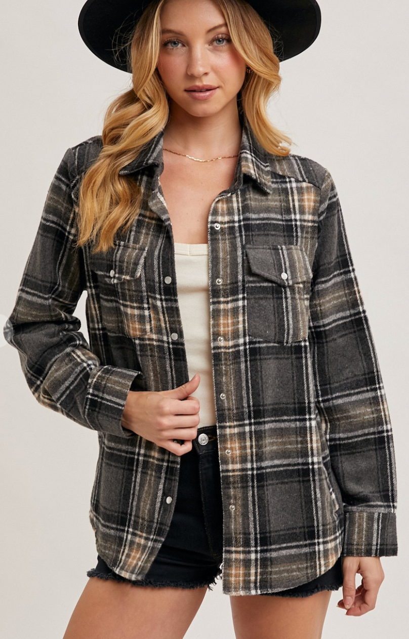 Hadley Button Down Plaid Shacket