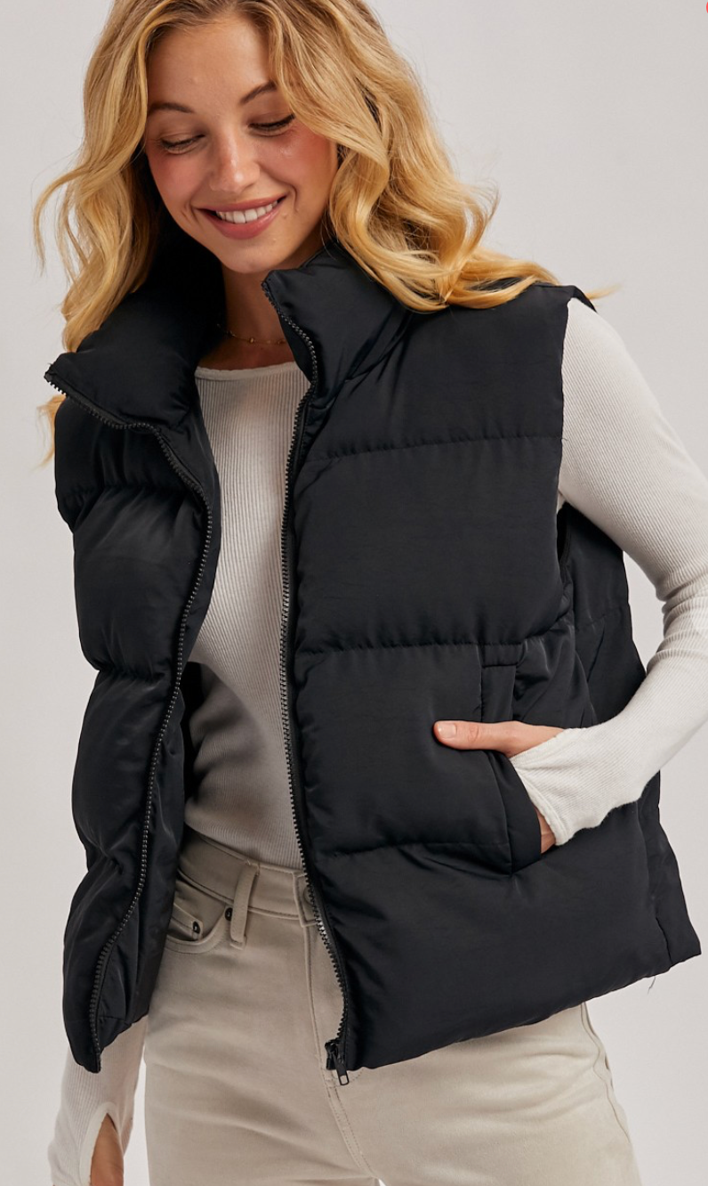 Mabel Zipper Front Puffer Vest