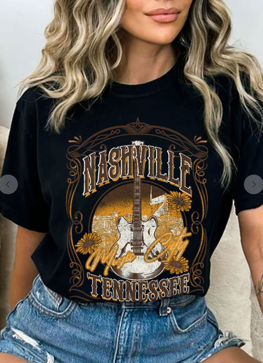 Nashville Daisy Tennessee Music City Retro Tee