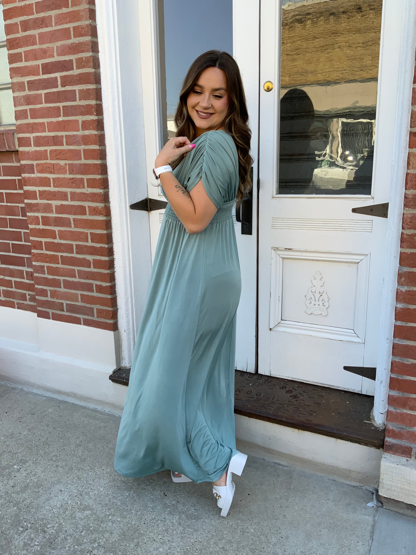 Stunning Sage Maxi Dress