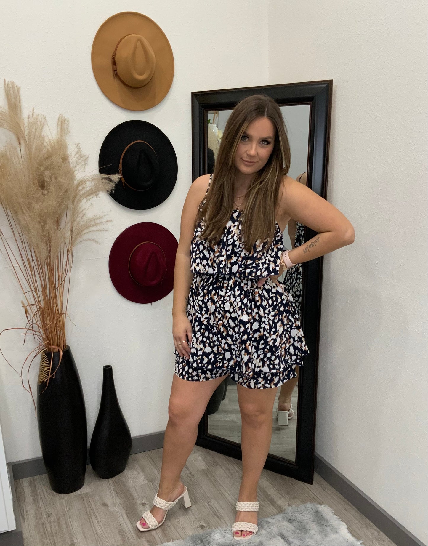 Navy Leopard Jumpsuit