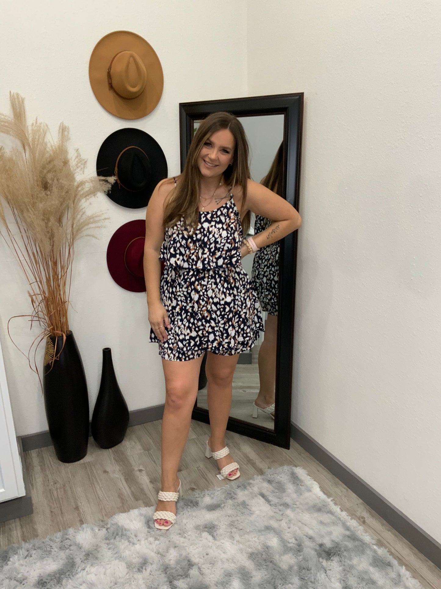 Navy Leopard Jumpsuit