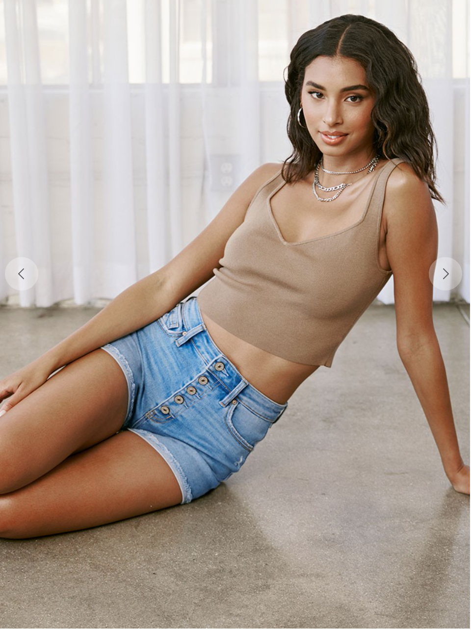 KanCan Hannah High Rise Cuffed Shorts