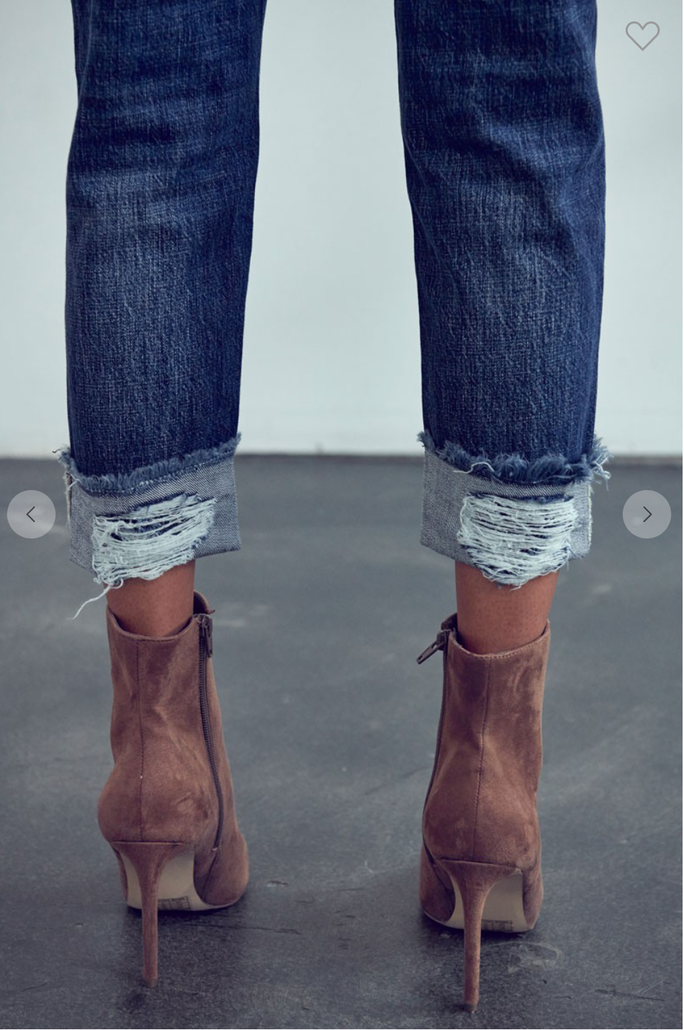 KanCan Boyfriend High Rise Hem Detail Jeans