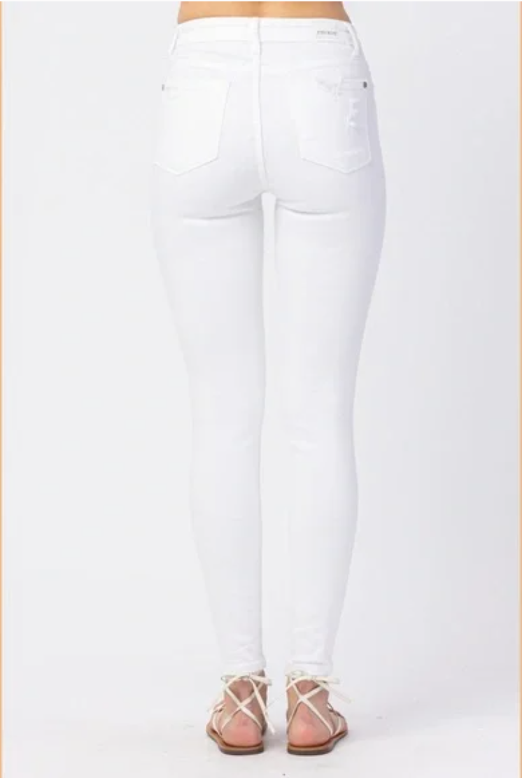 Judy Blue Mid-Rise Skinny Destroyed