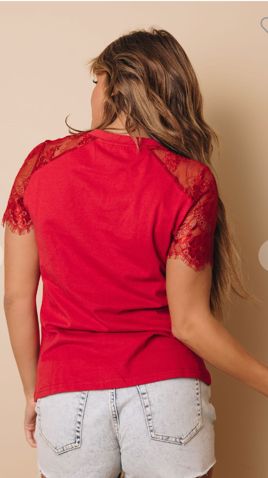 Charming Lace Short Sleeve Top