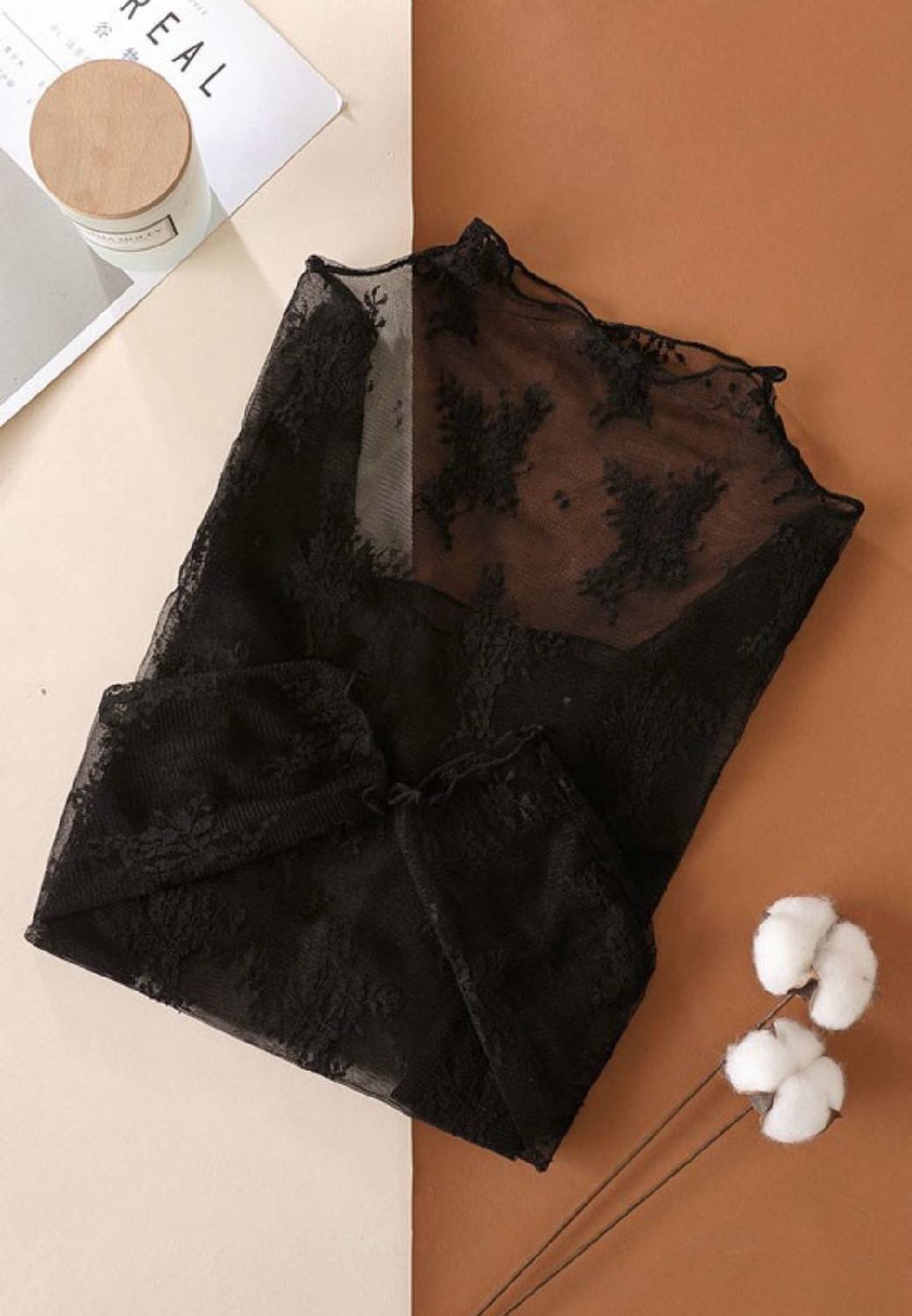 Sheer Lace Long Sleeve Top