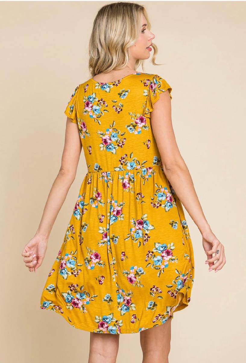 Plus Size Floral Printed Swing Dress