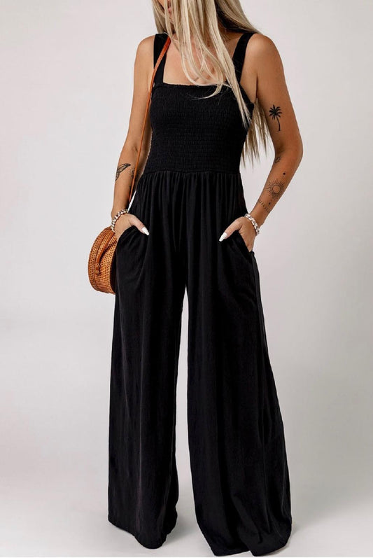 Jada Smocked Wide Leg Jumpsuit