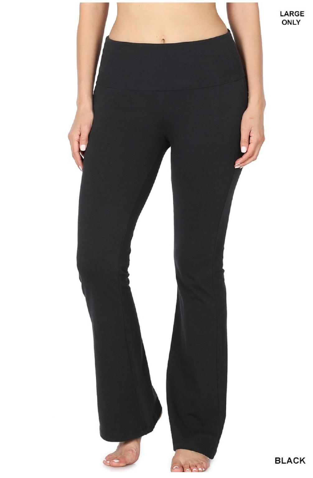 Cotton Fold Over Yoga Flare Pants