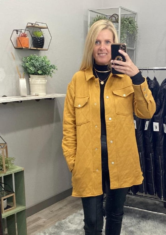 Mustard Collar Button Down Jacket