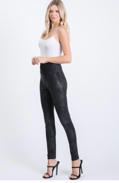 Faux Leather Slim Fit High Waist Leggings