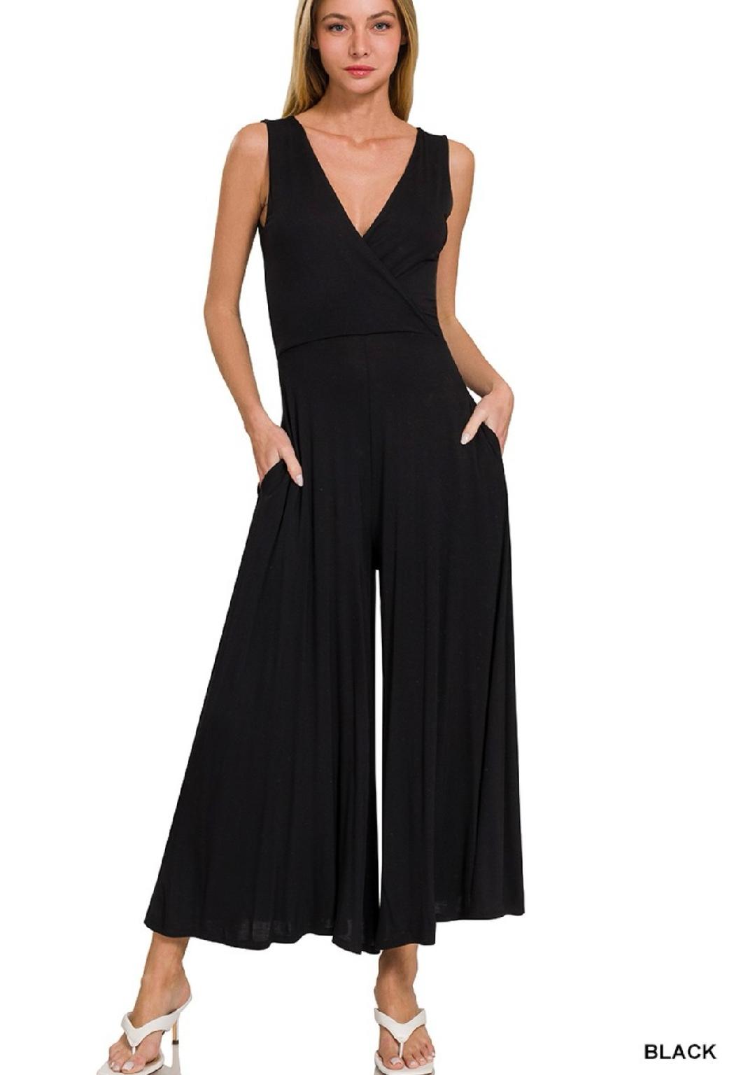 Surplice Sleeveless Jumpsuit