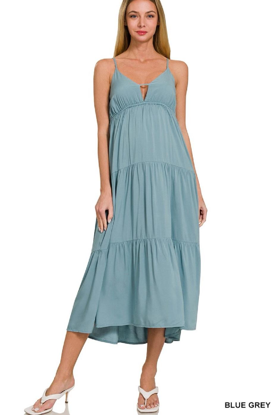 Sweetheart Tiered Cami Midi Dress