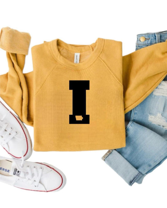 Big I Iowa Premium Bella Canvas Sweatshirt