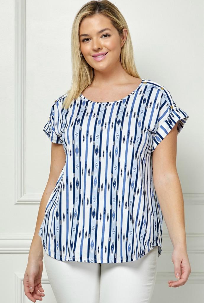 Plus Blue Dolman Top